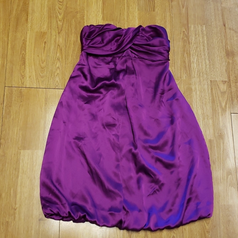 VTG Cache Silk strapless bubble hem dress 2